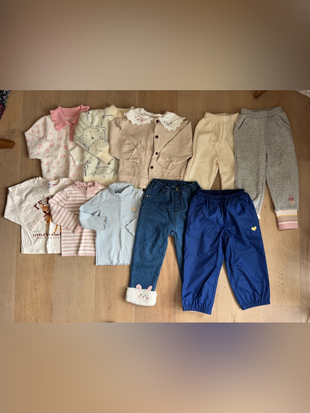 3T Girls Mixed Clothing Lot - Pastel Pink, Cream, Blue, Beige & Navy